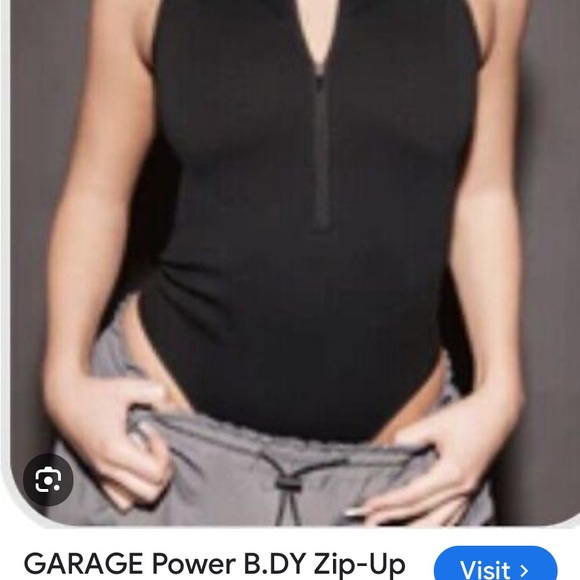 “Garage Power B.DY” zip up bodysuit; black; size XS; NWOT - Picture 6 of 11